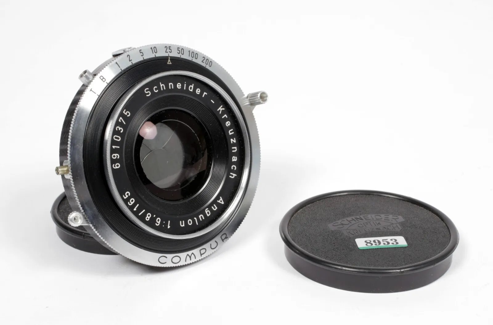 Schneider Angulon 165mm F6.8 in Compur #2 wide angle lens Schneider Angulon 165mm F6.8 in Compur #2 wide angle lens